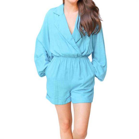 NEW STRUT & BOLT living' for comfort romper in hawaiian blue - Picture 5 of 5